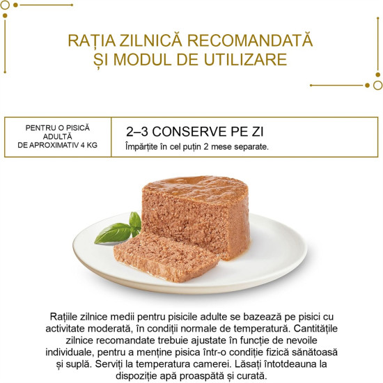 Gourmet Gold Mousse – hrană umedă completă pentru pisici adulte, cu pui, conservă 85 g